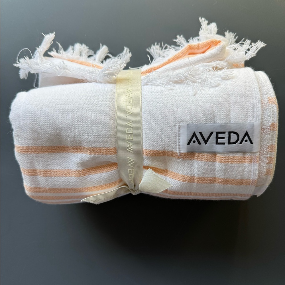 *New* AVEDA Striped Coral Beach Towel